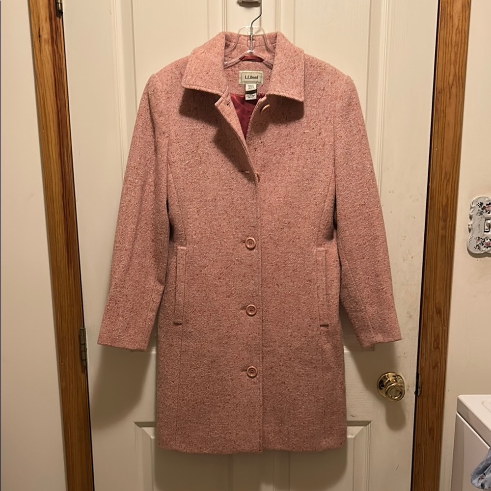 Lands' End Women's Pink Wool Coat